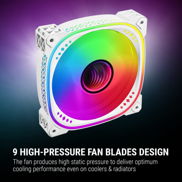 Ant Esports Spectraflow ARGB White 120mm Triple Pack Chassis Fan ( AESP0261 ) - Image 3