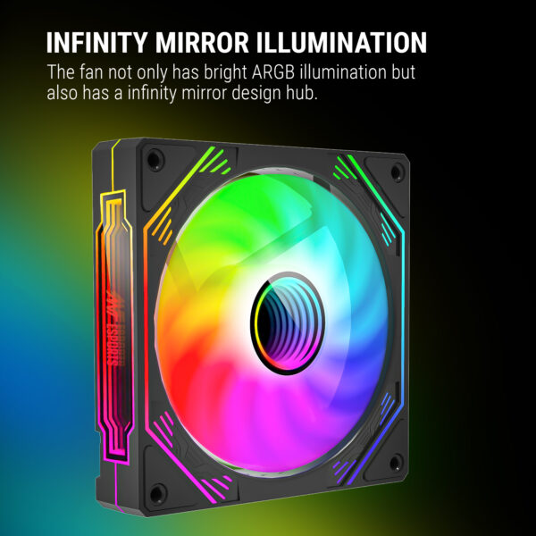 Ant Esports Sciflow ARGB Black 120mm  1500 RPM Single Fan Pack Chassis Fan ( AESP0264 ) - Image 3