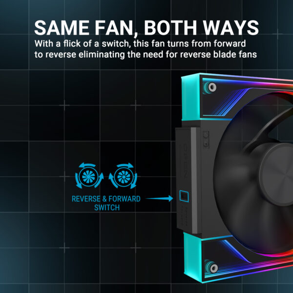 Ant Esports Quartzflow 120mm 2000 RPM Black 3 in 1 ARGB Chassis Fan ( AESP0341 ) - Image 4
