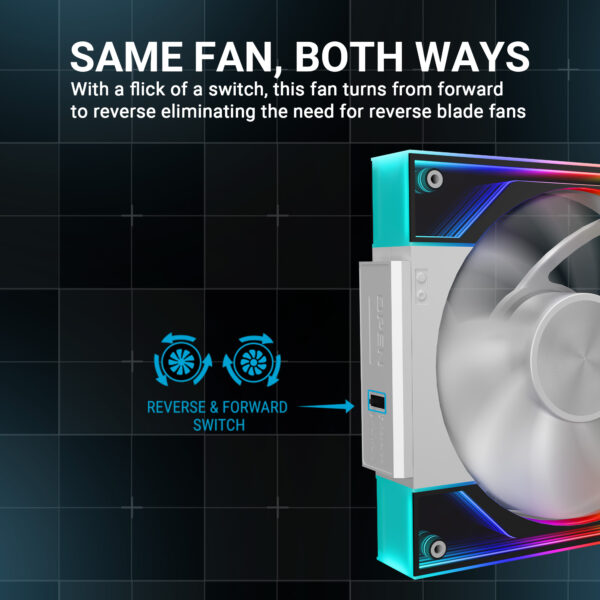 Ant Esports Quartzflow White 120mm 2000 RPM 3 in 1 ARGB Chassis Fan ( AESP0342 ) - Image 3