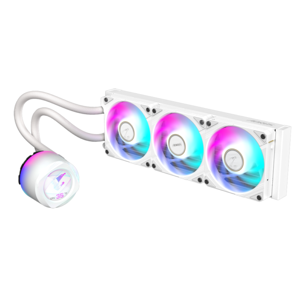 Gigabyte AORUS WATERFORCE X II 360 ICE 360mm White CPU Liquid Cooler With 3 x 120mm ARGB Fans  - Image 2