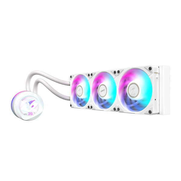 Gigabyte AORUS WATERFORCE X II 360 ICE 360mm White CPU Liquid Cooler With 3 x 120mm ARGB Fans  - Image 3