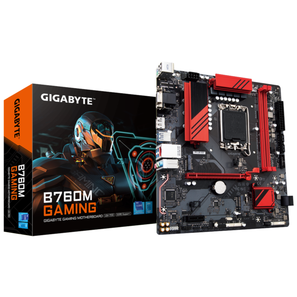 Gigabyte B760M GAMING (rev. 1.2) Micro ATX Motherboard ( Intel LGA1700 Socket, Supports Intel 14th, 13th, and 12th Generation Intel Core, Pentium Gold and Celeron CPU 2 x DDR5 RAM Slots, Max 128GB RAM )