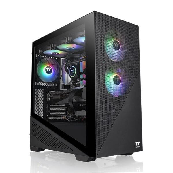 Thermaltake Divider 370 TG ARGB Mid Tower E-ATX 3mm Tempered Glass Black Chassis With Three Preinstalled 120mm ARGB PWM Fans ( CA-1S4-00M1WN-00 )