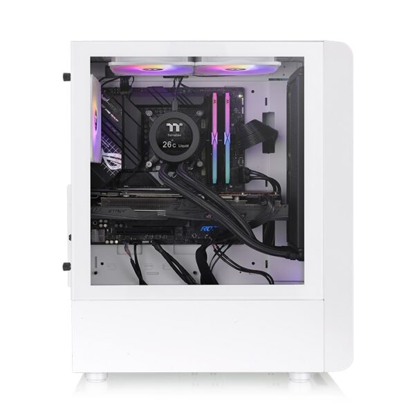 Thermaltake S200 TG ARGB Snow Mid Tower ATX 3mm Tempered Glass White Chassis  With Three Preinstalled Hydraulic Bearing 120mm ARGB Lite Front Fans ( CA-1X2-00M6WN-00 ) - Image 3