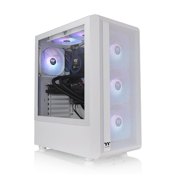 Thermaltake S200 TG ARGB Snow Mid Tower ATX 3mm Tempered Glass White Chassis  With Three Preinstalled Hydraulic Bearing 120mm ARGB Lite Front Fans ( CA-1X2-00M6WN-00 )