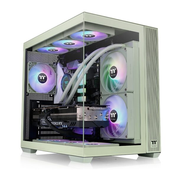 Thermaltake View 380 TG ARGB Matcha Green Mid Tower ATX Tempered Glass Chassis With Pre-installed Four Hydraulic Bearing 120mm ARGB Lite Fans ( CA-1Z2-00MEWN-00 )