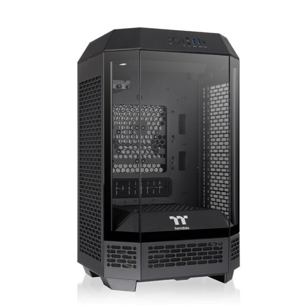 Thermaltake The Tower 250 Mini Tower Mini ITX 3mm Tempered Glass Black Chassis With Pre-installed Two CT120 PC Cooling Fans ( CA-1Z9-00S1WN-00 ) - Image 3