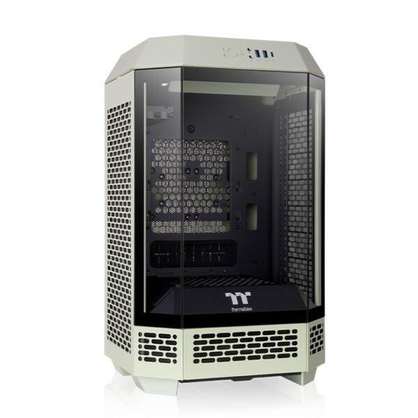 Thermaltake The Tower 250 Mini Tower Mini ITX 3mm Tempered Glass Matcha Green Chassis With Pre-installed Two CT120 PC Cooling Fans ( CA-1Z9-00SEWN-00 ) - Image 3