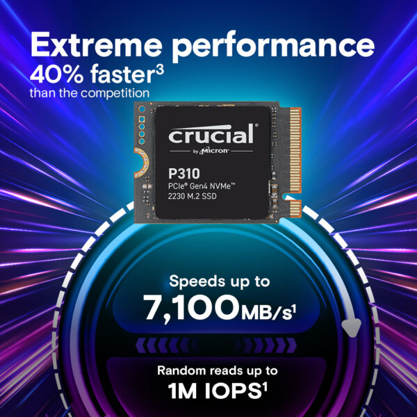 Crucial P310 2TB PCIe Gen4 NVMe M.2 2230 Internal SSD ( CT2000P310SSD2 ) - Image 2