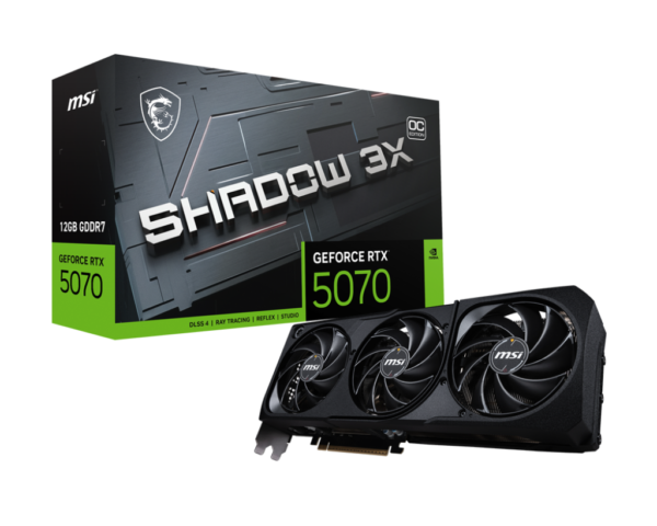 MSI GeForce RTX 5070 12G SHADOW 3X OC 12GB GDDR7 192-bit Gaming Graphics Card With Triple Fans ( G5070-12S3C )