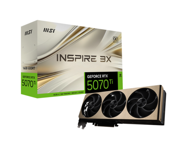 MSI GeForce RTX 5070 Ti 16G INSPIRE 3X OC PLUS 16GB GDDR7 256-bit Gaming Graphics Card With Triple Fans ( G507T-16I3CP )