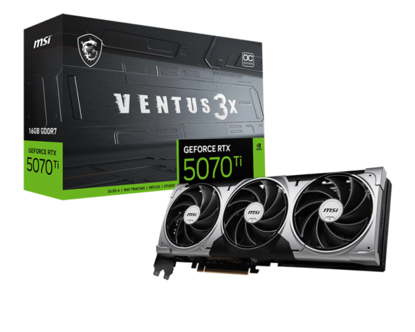 MSI GeForce RTX 5070 Ti 16G VENTUS 3X OC 16GB GDDR7 256-bit Gaming Graphics Card With Triple Fans (G507T-16V3C )