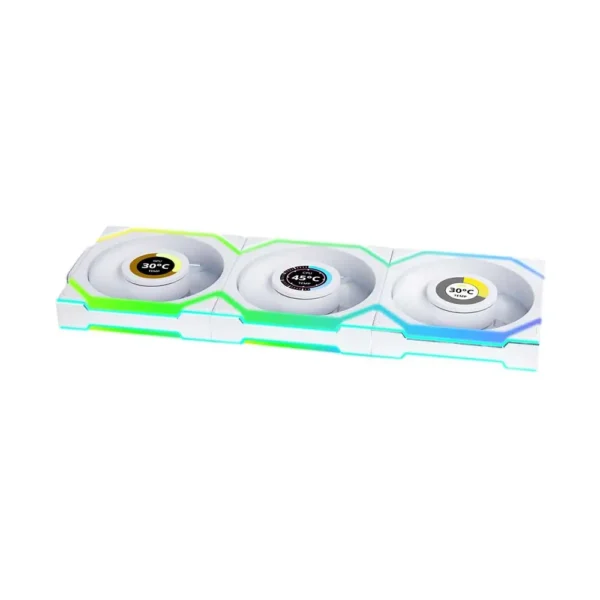 Lian Li Uni Fan SL Wireless 120 White 120mm Reverse Blade 120mm Triple Pack Cabinet Fan ( G99-12RSL1W3W-IN ) - Image 2