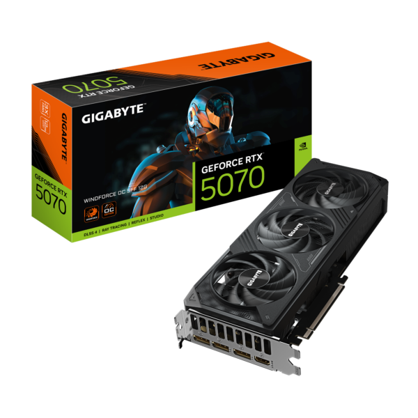 Gigabyte GeForce RTX 5070 WINDFORCE OC SFF 12G 12 GB GDDR7 192 bit Gaming Graphics Card With Triple Fans ( GV-N5070WF3OC-12GD )