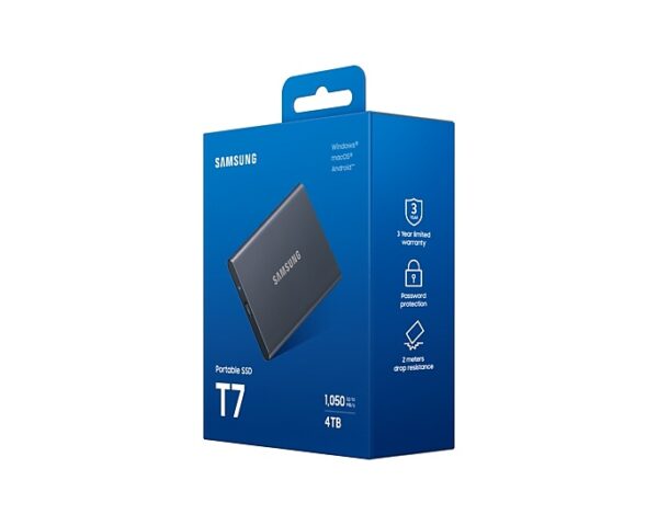 Samsung T7 4 TB USB 3.2 Titan Grey External Portable SSD With Advanced Thermal Solution ( MU-PC4T0T/WW ) - Image 3