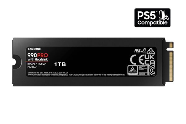 Samsung 990 PRO Heatsink 1TB M.2 NVMe 2.0 PCIe Gen4 Internal SSD ( MZ-V9P1T0CW ) - Image 2