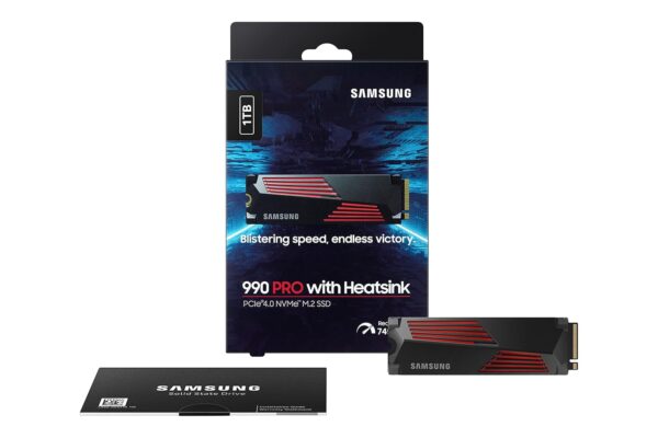 Samsung 990 PRO Heatsink 1TB M.2 NVMe 2.0 PCIe Gen4 Internal SSD ( MZ-V9P1T0CW )