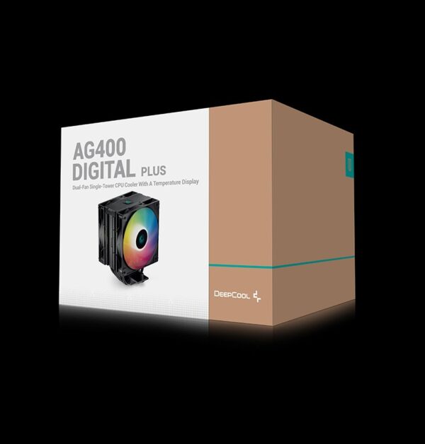 Deepcool AG400 Digital Plus 120mm ARGB Dual Fan CPU Air Cooler With Four Advanced Copper Heat Pipes ( R-AG400-BKADMP-G-1 ) - Image 2