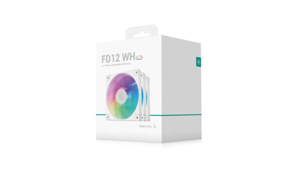 Deepcool FD12 ARGB WH-3 IN 1 120mm PWM Triple Pack ARGB White Chassis Fans ( R-FD12-WHAPN3-G ) - Image 2