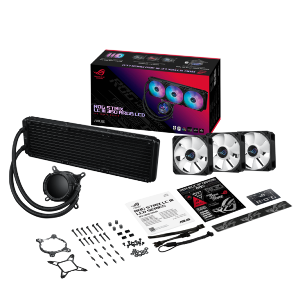 Asus ROG STRIX LC III 360 ARGB LCD 360mm Black CPU Liquid Cooler With Three Premium ROG ARGB Fans - Image 3