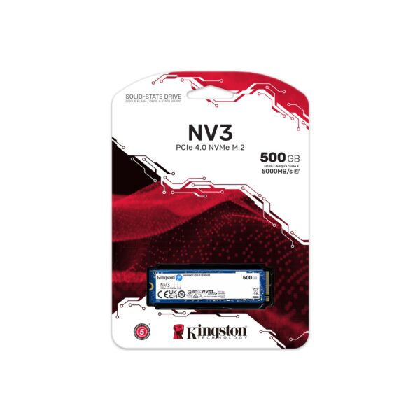 Kingston NV3 500GB 3D NAND M.2 PCIe 4.0 NVMe SSD ( SNV3S/500G ) - Image 3