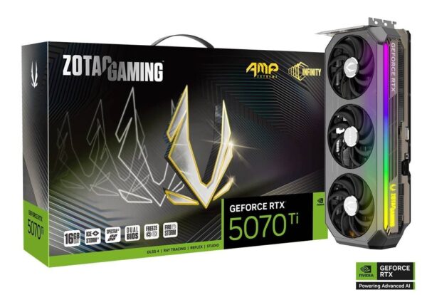 ZOTAC GAMING GeForce RTX 5070 Ti AMP Extreme INFINITY 16GB GDDR7 256-bit Gaming Graphics Card With Triple Fans ( ZT-B50710B-10P )