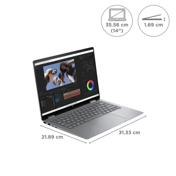 HP Envy x360 14-fa0038AU AMD Ryzen 5-8640HS 14 inch WUXGA IPS Touchscreen Thin and Light Silver Laptop ( 16GB LPDDR5 RAM, 512GB SSD , WIN 11+MSO ) - Image 8