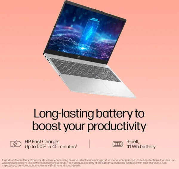HP 15-fd0112TU Intel Core i5 12th Gen 15.6 inches FHD Thin and Light Laptop ( 8 GB DDR4 RAM, 1 TB SSD, WIN 11+MSO, Silver ) - Image 3