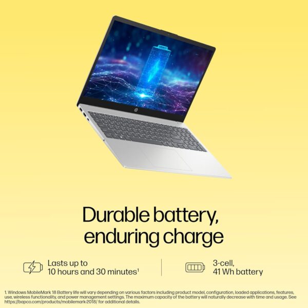 HP 15 15s-fc0155AU AMD Ryzen 5 7520U 15.6-inch Anti-Glare FHD silver Laptop ( 8GB LPDDR5 RAM, 512 GB SSD, Windows 11+ MSO ) - Image 5