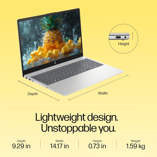 HP 15 15s-fc0155AU AMD Ryzen 5 7520U 15.6-inch Anti-Glare FHD silver Laptop ( 8GB LPDDR5 RAM, 512 GB SSD, Windows 11+ MSO ) - Image 2