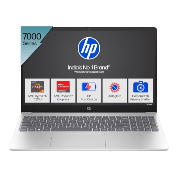 HP 15 15s-fc0155AU AMD Ryzen 5 7520U 15.6-inch Anti-Glare FHD silver Laptop ( 8GB LPDDR5 RAM, 512 GB SSD, Windows 11+ MSO )