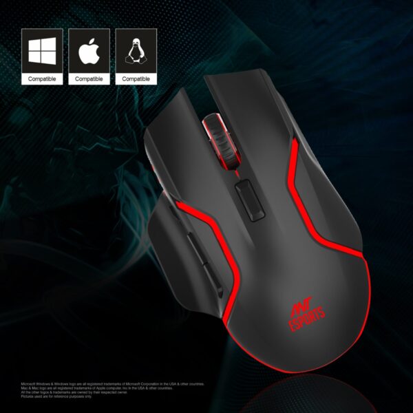 Ant Esports GM320 Pro Optical Wireless 3200 DPI RGB LED Backlit Black Gaming Mouse ( AEPP0055 ) - Image 7