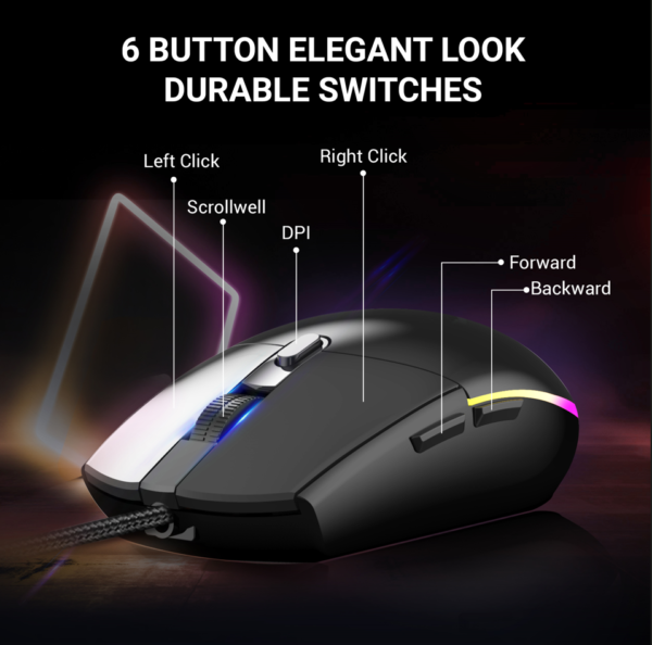 Ant Esports KM1600 Wired Backlit Rainbow Gaming Keyboard & Mouse Combo ( AEPP0068 ) - Image 13