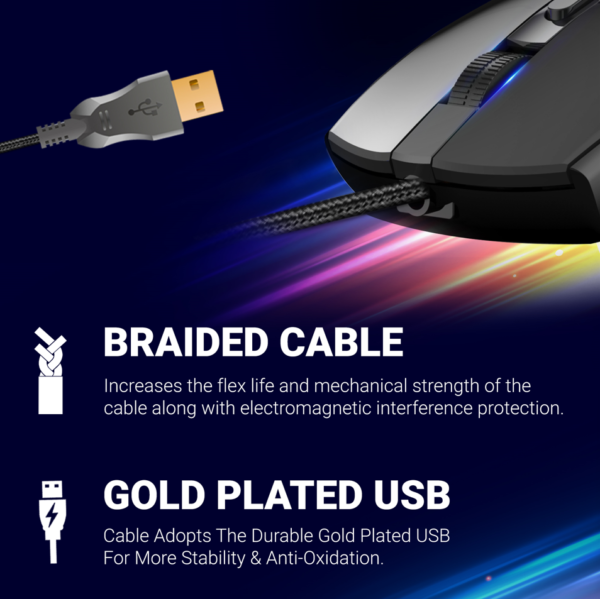 Ant Esports KM1600 Wired Backlit Rainbow Gaming Keyboard & Mouse Combo ( AEPP0068 ) - Image 7