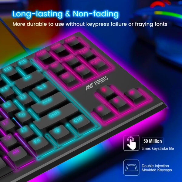 Ant Esports MK1800 TKL Mechanical Backlit Wired Black Gaming Keyboard With Blue Switches ( AEPP0224 ) - Image 3