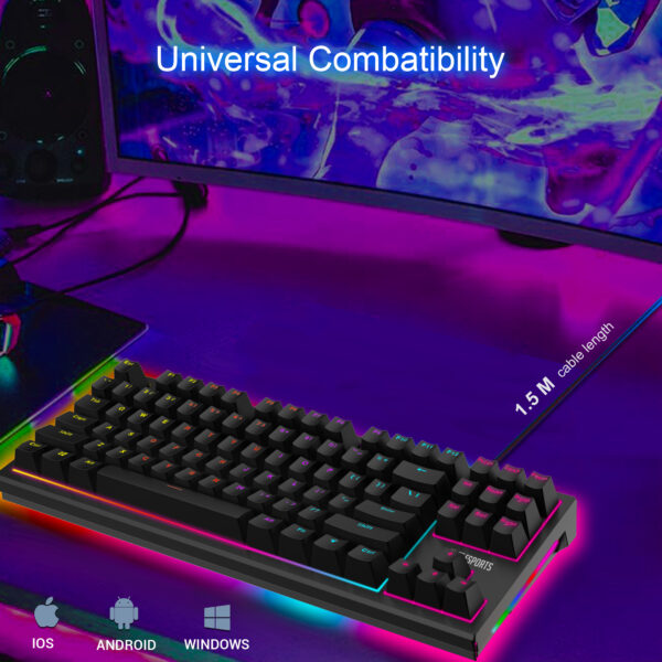 Ant Esports MK1800 TKL Mechanical Backlit Wired Black Gaming Keyboard With Blue Switches ( AEPP0224 ) - Image 9