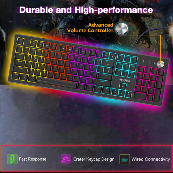 Ant Esports MK1850 Mechanical Blacklit Wired Black Gaming Keyboard With Blue Switches ( AEPP0225 ) - Image 5
