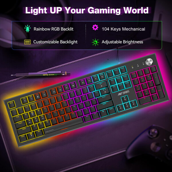 Ant Esports MK1850 Mechanical Blacklit Wired Black Gaming Keyboard With Blue Switches ( AEPP0225 ) - Image 6