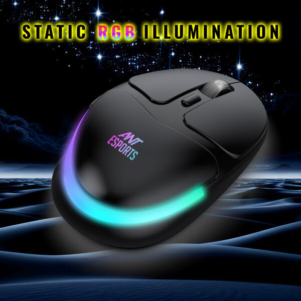 Ant Esports GM325 PRO Mini Wireless Static RGB 3600 DPI 5 Buttons Black Gaming Mouse ( AEPP0246 ) - Image 3