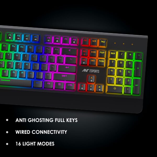 Ant Esports MK4000 RGB LED Backlit Aluminium Base Wired Black Mechanical Gaming Keyboard With Outemu Red Hot Swappable Switches ( AEPP0254 ) - Image 5