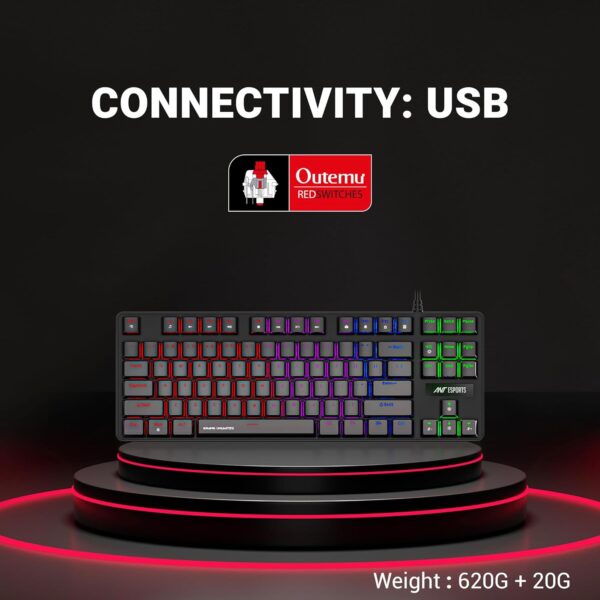 Ant Esports MK1000 Mechanical Wired Gaming Keyboard With Red Switches ( AESP0007 ) - Image 5