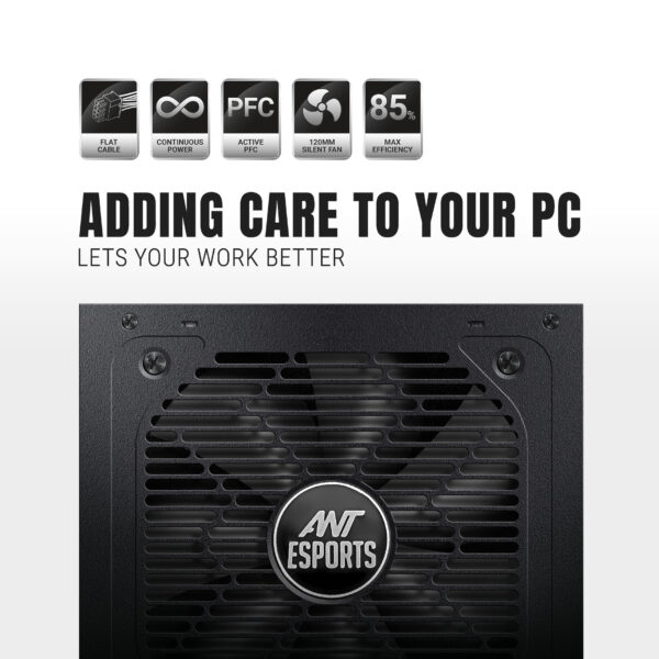 Ant Esports RX750 750Watt 80 Plus Bronze Certified Non Modular Atx Power Gaming Power Supply Unit ( AESP0328 ) - Image 11