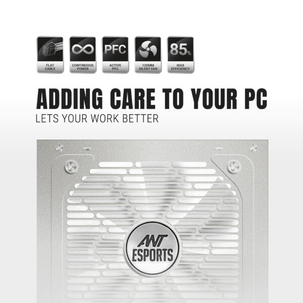 Ant Esports RX550 White 550Watt 80 Plus Bronze Gaming Power Supply Unit ( AESP0345 ) - Image 8