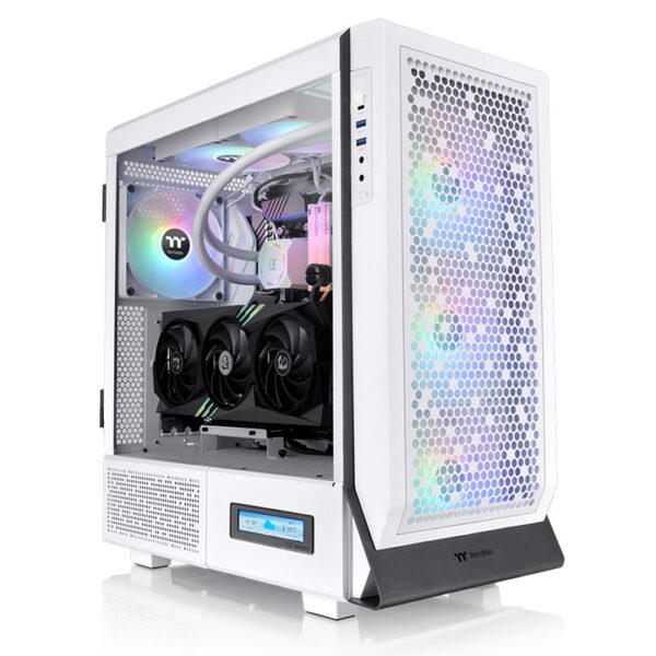 Thermaltake Ceres 500 TG ARGB Snow Mid Tower E-ATX 3mm Tempered Glass White Chassis With Pre-installed Four CT140 ARGB Sync PC Cooling Fans ( CA-1X5-00M6WN-00 )