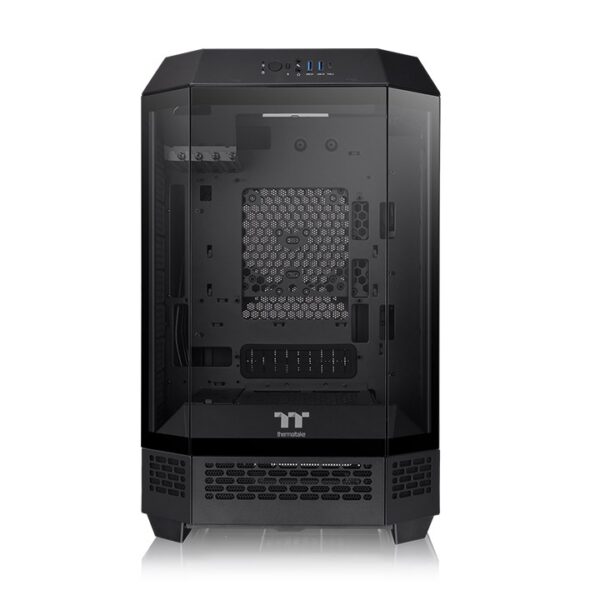 Thermaltake The Tower 300 Micro Tower Micro ATX 3mm Tempered Glass Black Chassis With Pre-installed Two CT140 PC Cooling Fans ( CA-1Y4-00S1WN-00 )