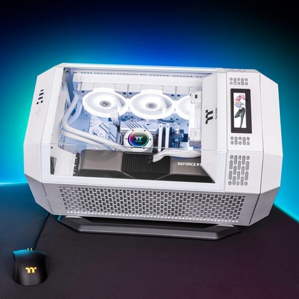 Thermaltake The Tower 300 Snow Micro Tower Micro ATX 3mm Tempered Glass White Chassis With Pre-installed Two CT140 White PC Cooling Fans ( CA-1Y4-00S6WN-00 ) - Image 6
