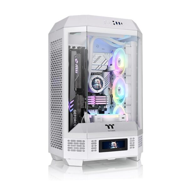 Thermaltake The Tower 300 Snow Micro Tower Micro ATX 3mm Tempered Glass White Chassis With Pre-installed Two CT140 White PC Cooling Fans ( CA-1Y4-00S6WN-00 )