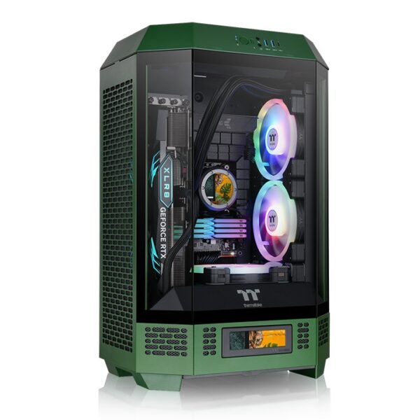 Thermaltake The Tower 300 Racing Green Micro Tower m-ATX 3mm Tempered Glass Chassis With Pre-installed Two CT140 PC Cooling Fans ( CA-1Y4-00SCWN-00 )