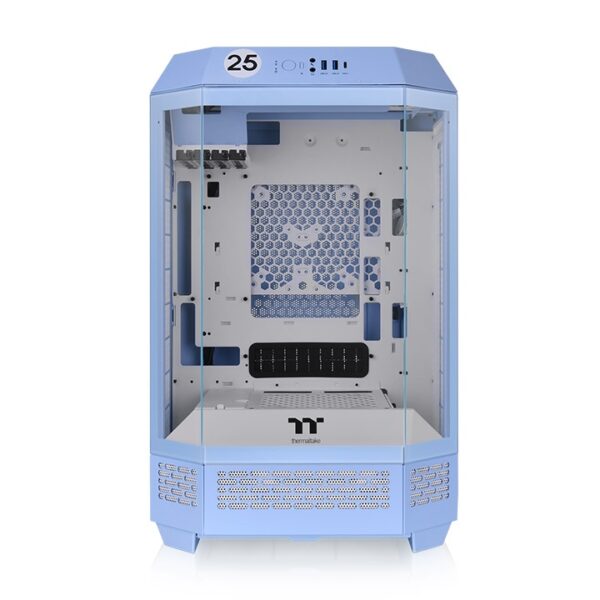 Thermaltake The Tower 300 Hydrangea Blue Micro Tower m-ATX 3mm Tempered Glass Chassis With Pre-installed Two CT140 White PC Cooling Fans ( CA-1Y4-00SFWN-00 ) - Image 2